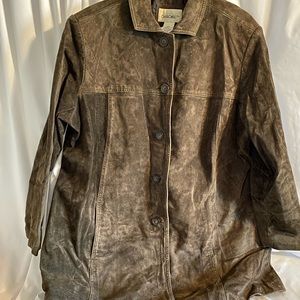 Vintage Cherokee Womens suede leather jacket, size 22